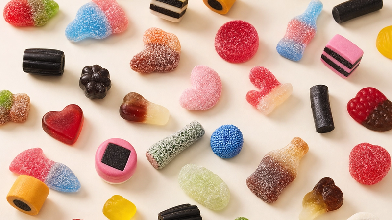 A colorful assortment of Swedish pick-and-mix candy