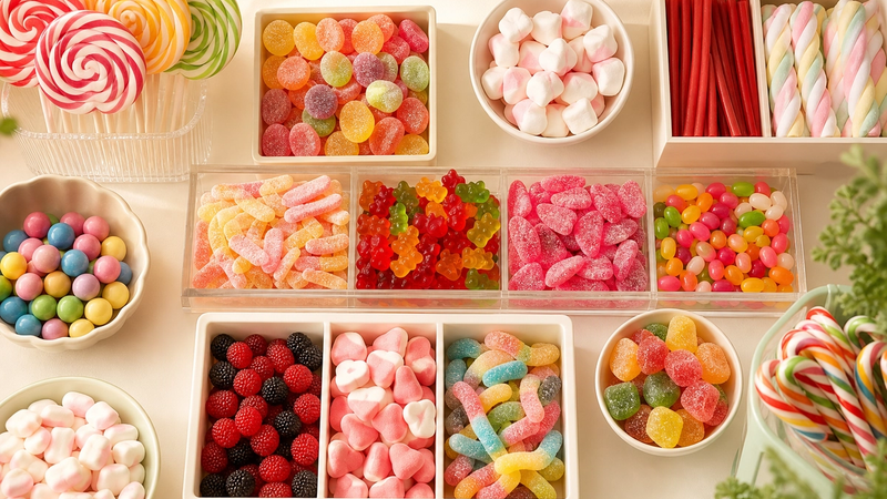 A retail display of bestselling Swedish candy