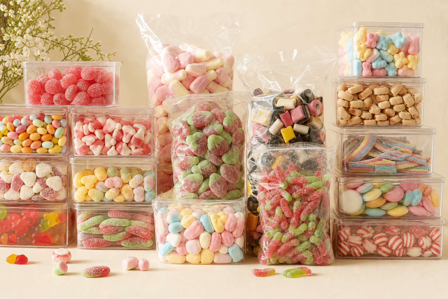 Bulk cases of Swedish candy