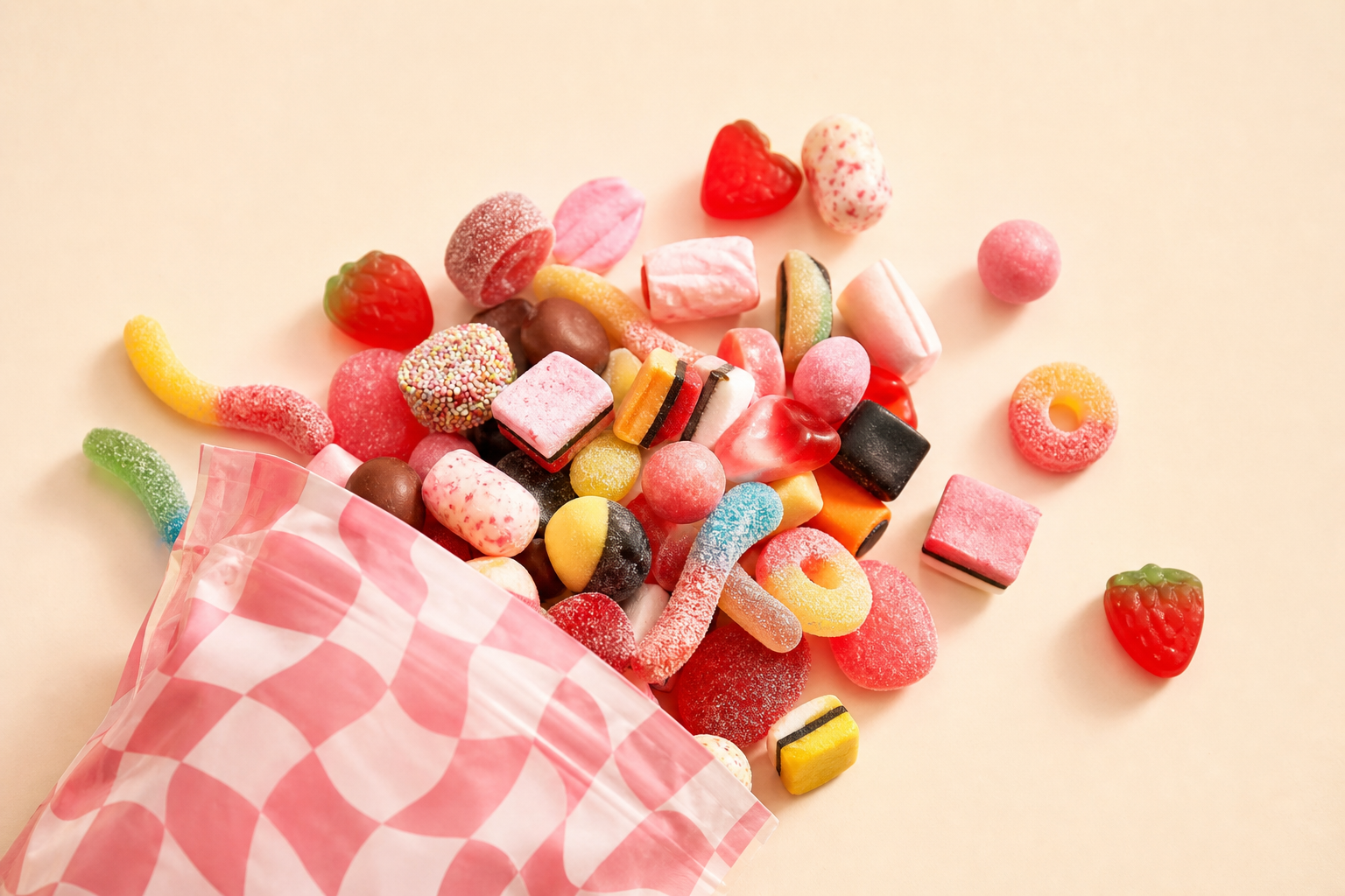 A colorful bag of curated Swedish pick-and-mix candy