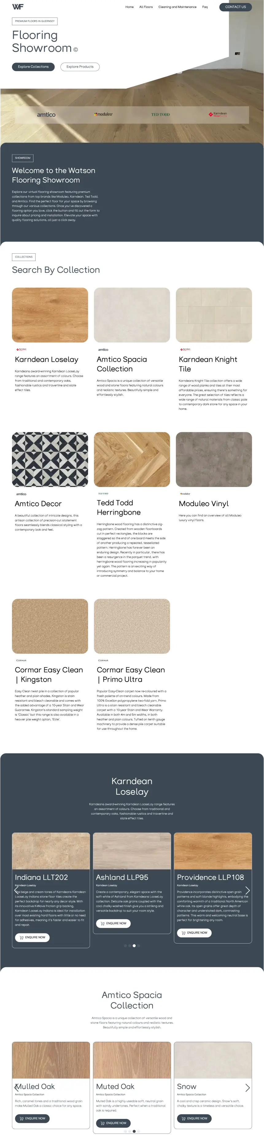 Watson Flooring Website Showroom Page