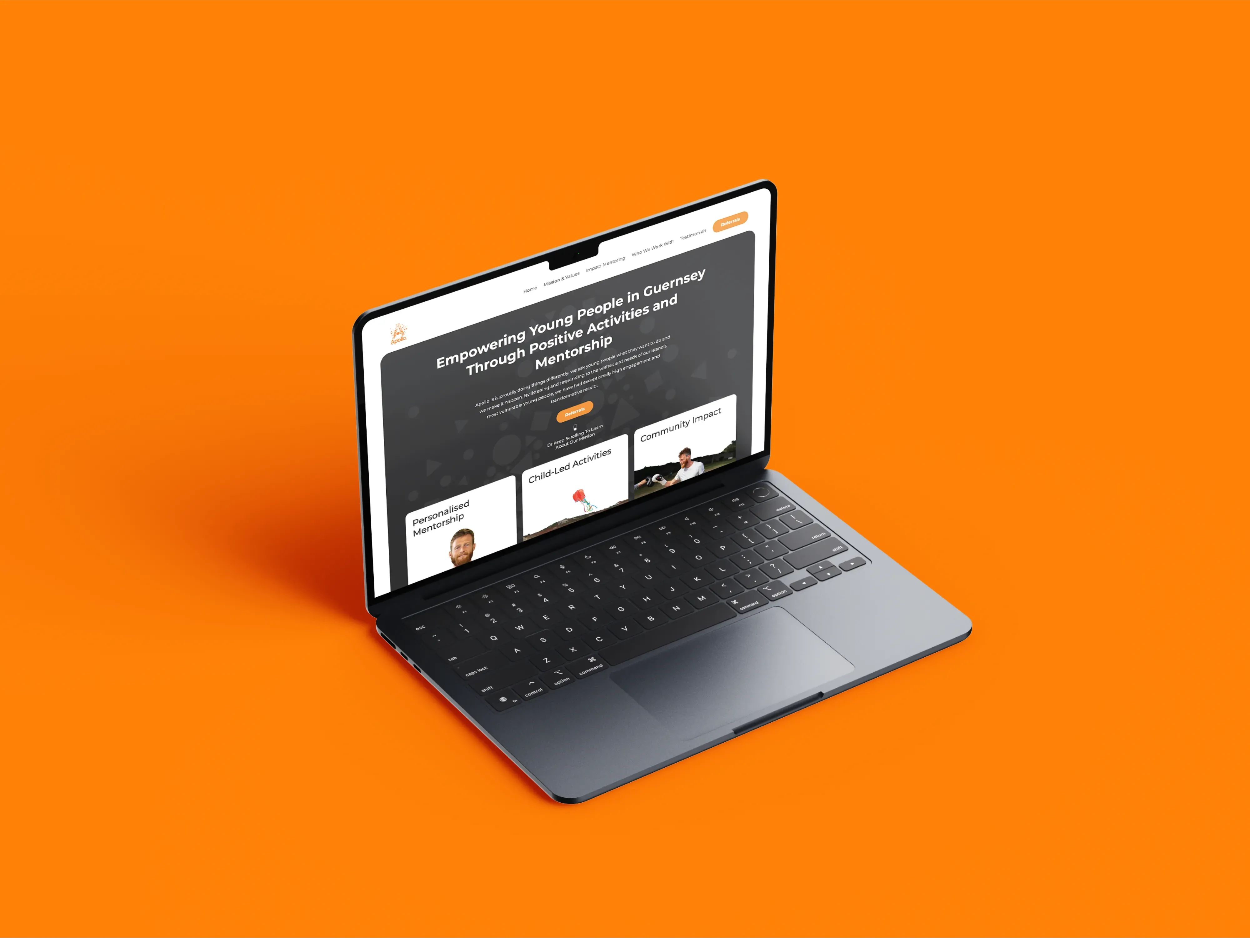 Apollo Developments Website Mockup On A Macbook