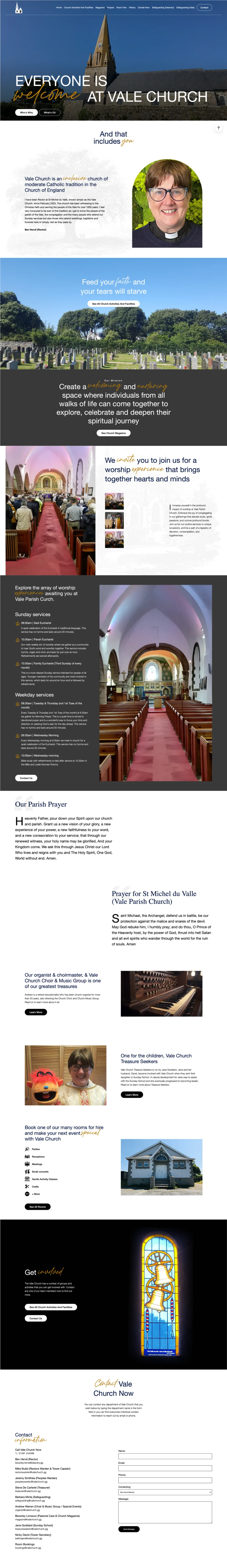 Vale Church Home Page Full Size Screenshot