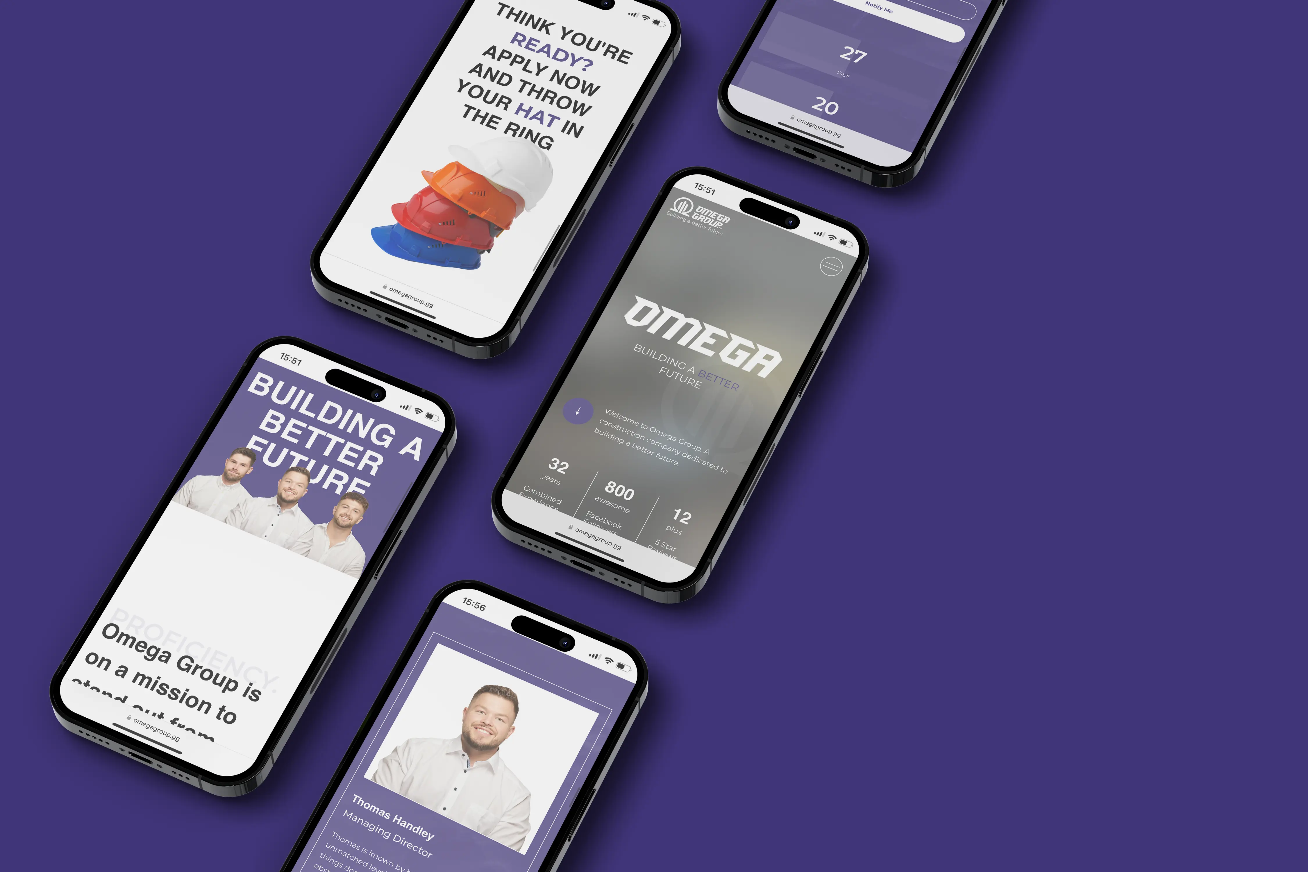 Omega Group Website Mobile Mockups Of All Pages