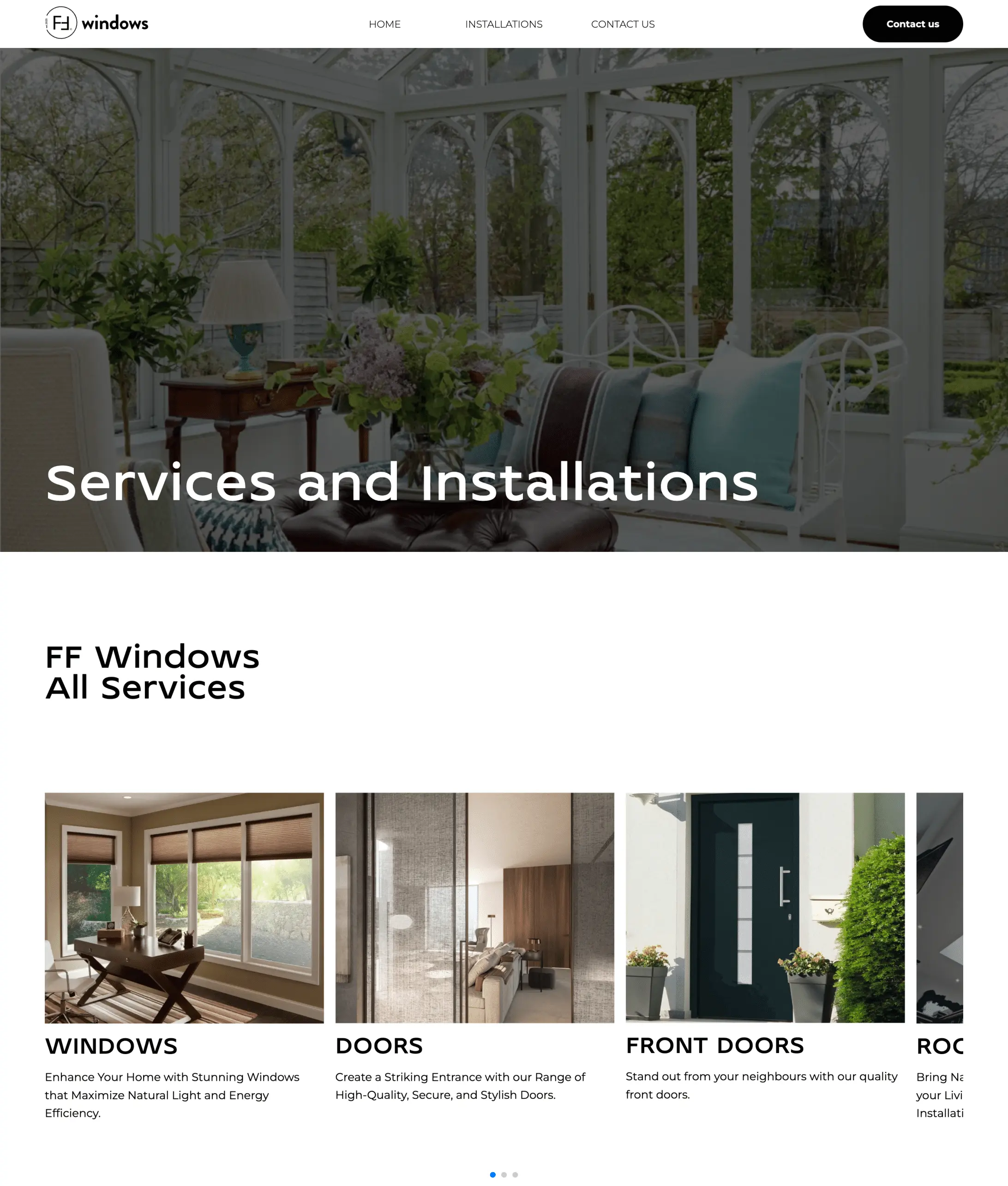 FF Windows Jersey Website Services Page