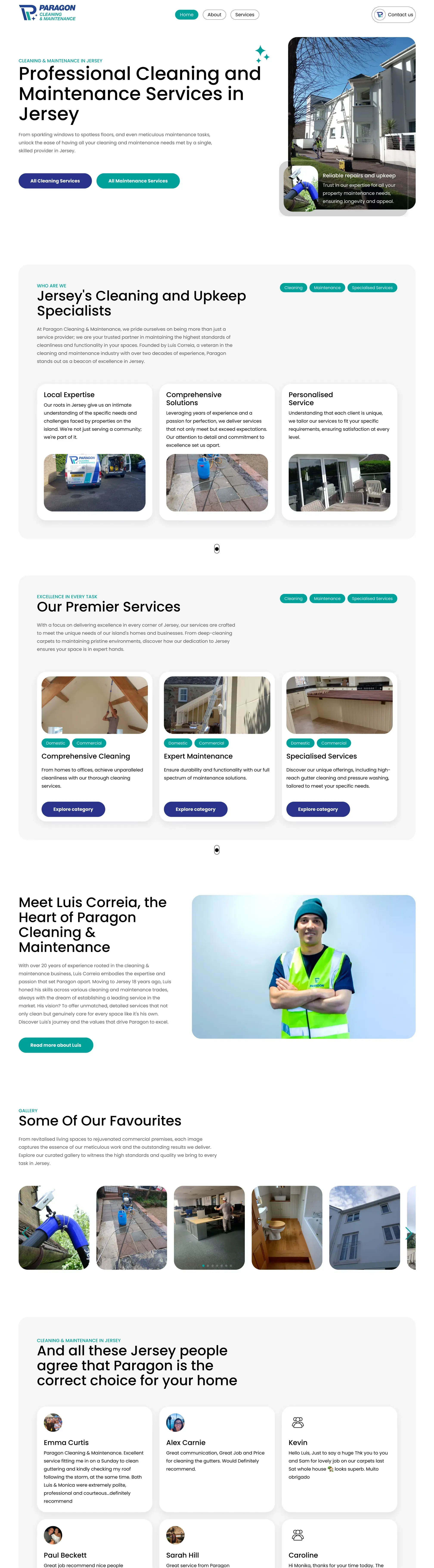 Paragon Cleaning & Maintenance Home Page