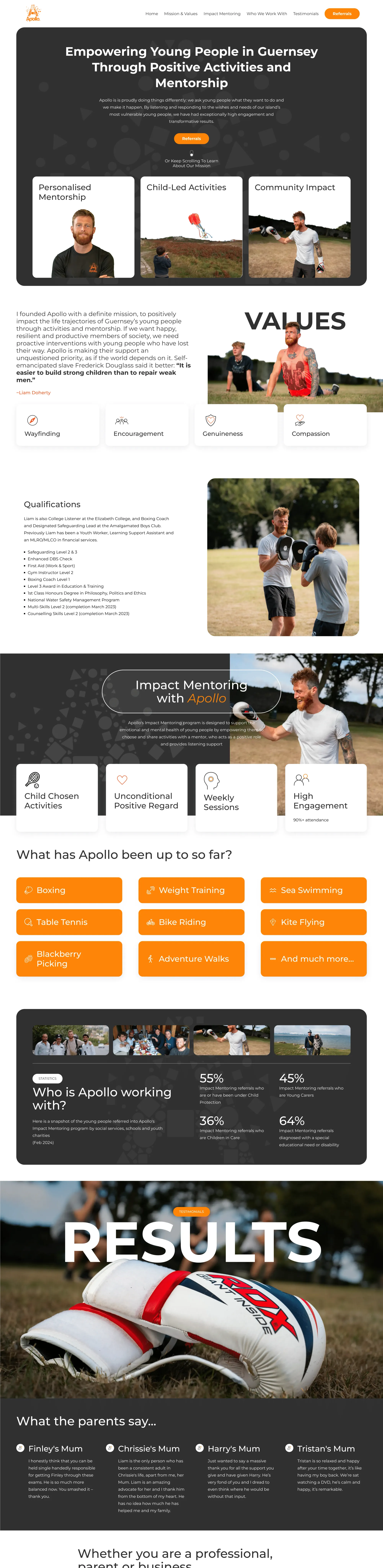 Apollo Developments Landing Page Screenshot