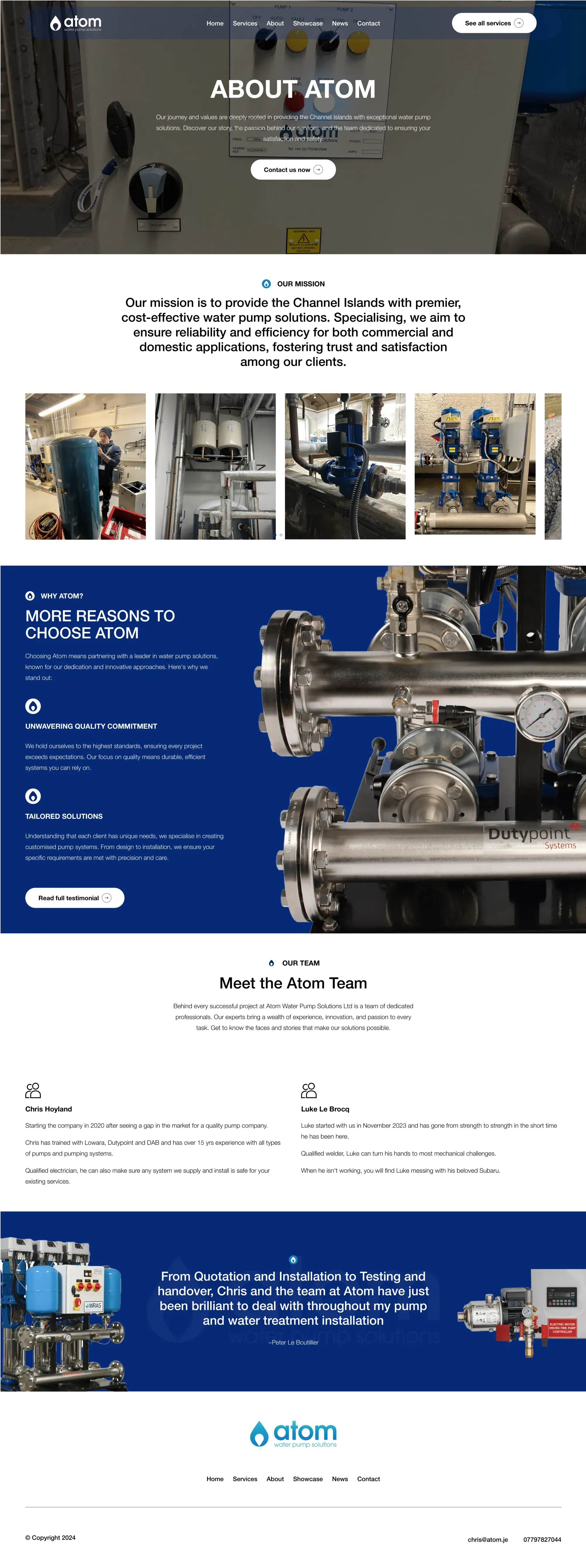 Atom Water Pumps Solutions About Us Page