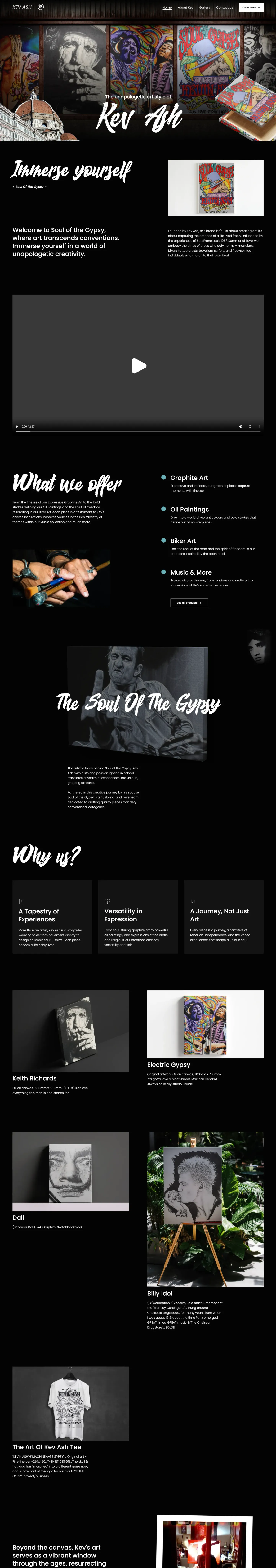 Soul Of The Gypsy Website Home Page | Kev Ash Art Jersey by Island Web Design