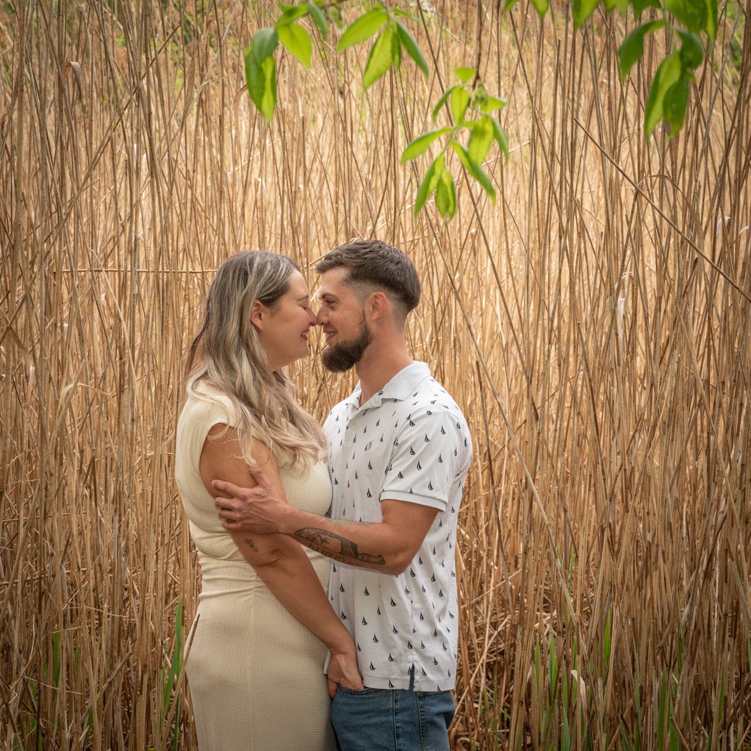 Darylliegh & CJ during their outdoor engagement session at a Toronto-area park