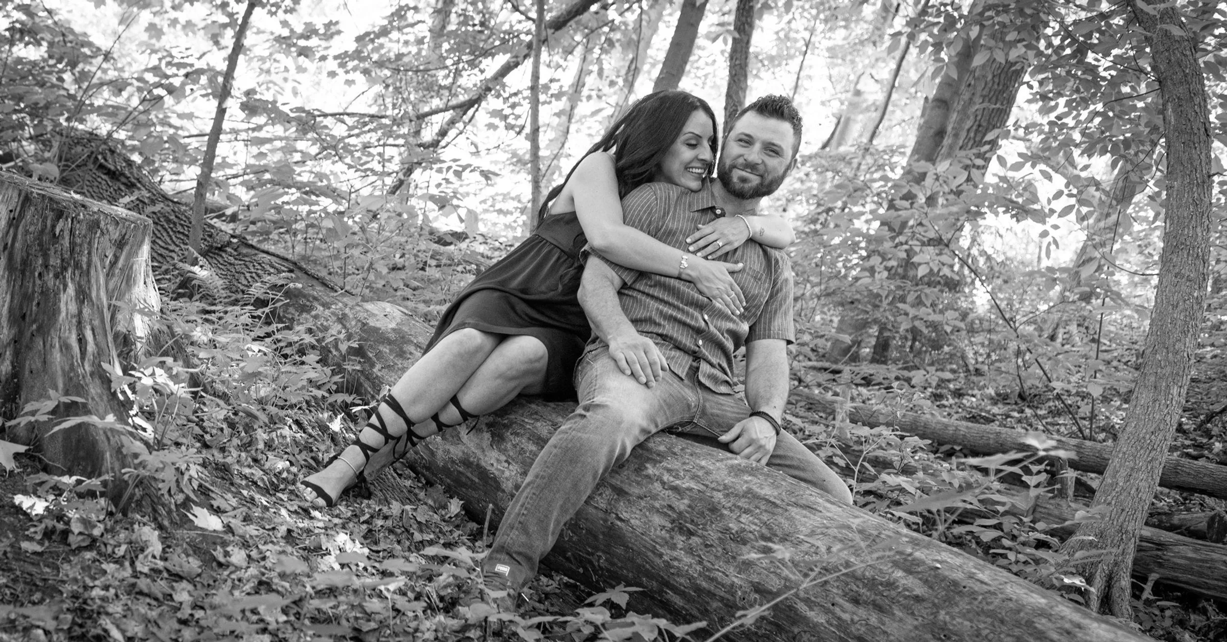 Jenna & Curtis during their outdoor engagement session at a Toronto-area park