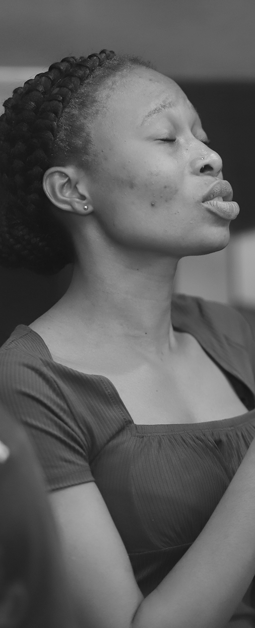 Woman talking to God