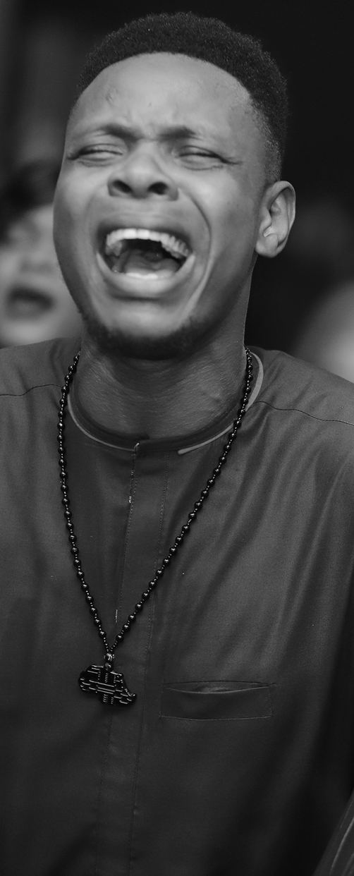 Man crying and praying