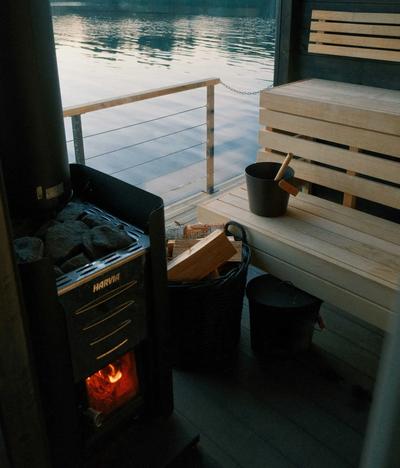 Private Sauna in Stockholm with a oven and waterfront