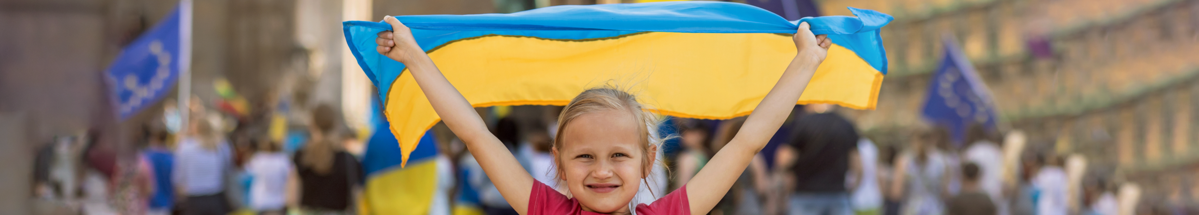 Girl With Ukrainian Flag
