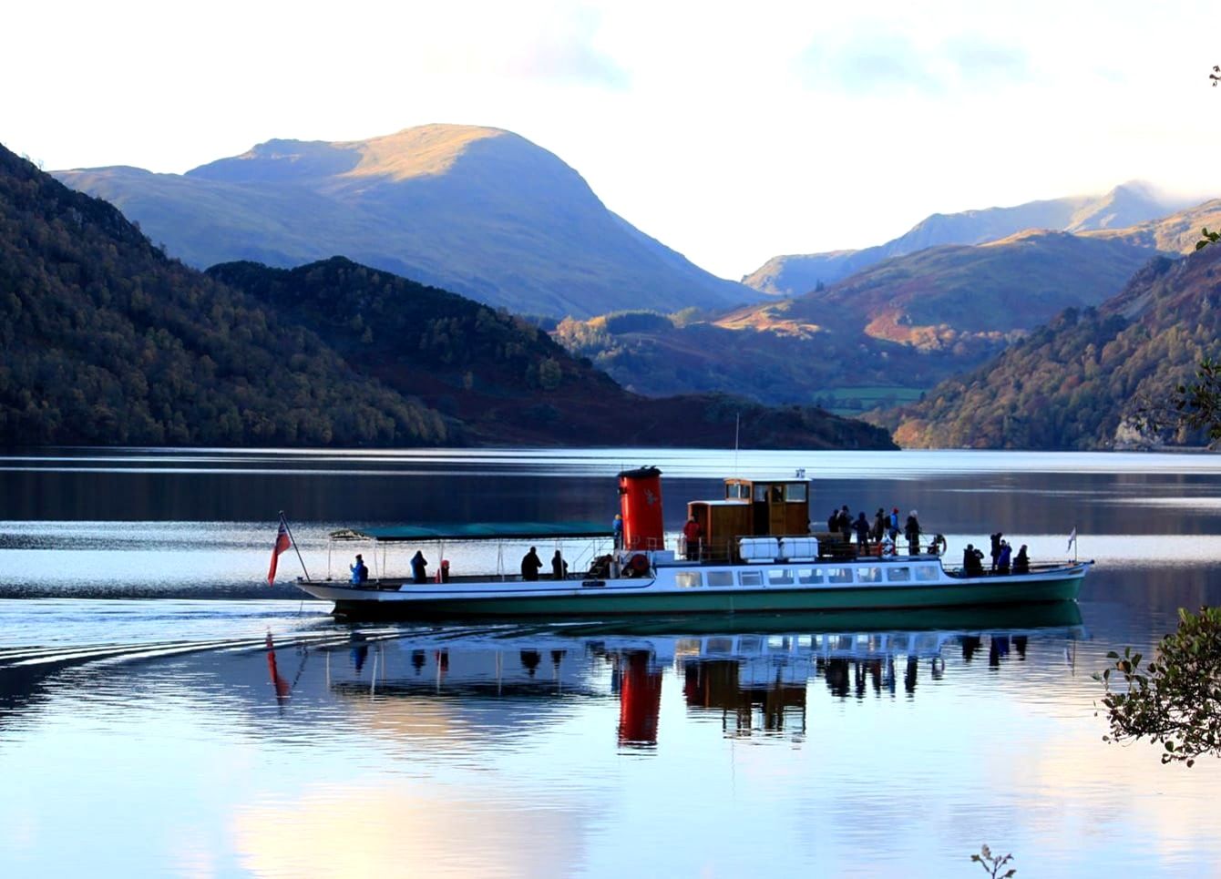 An Ullswater Steamer on the lake
