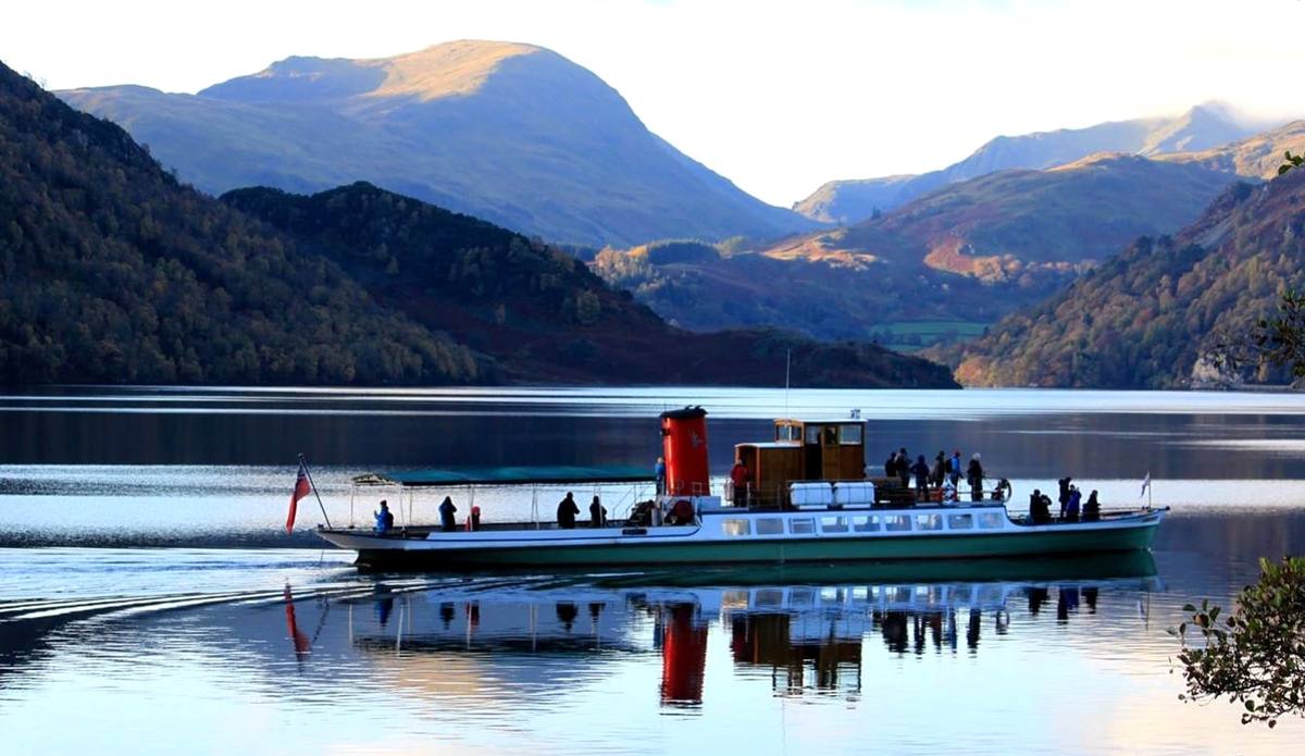 An Ullswater Steamer on the lake