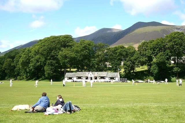 Family watching cricket in Fitz park
