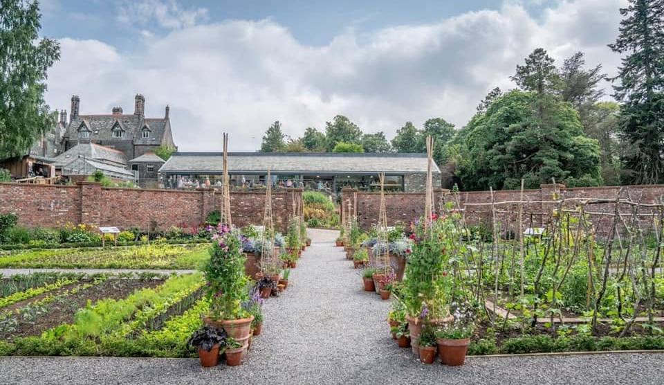 The walled kitchen garden at Lingholm, with Lingholm Kitchen beyond