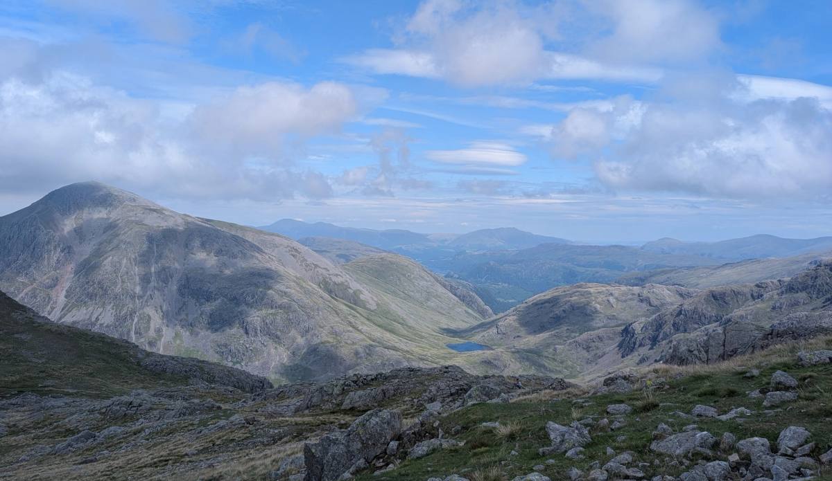 mountain view on the way up scafell pike