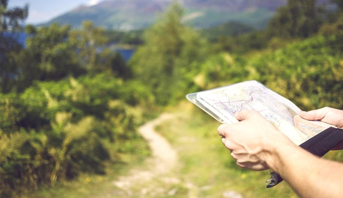 Looking at a map for directions