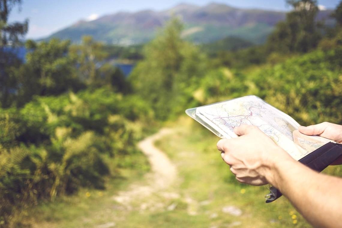 Looking at a map for directions