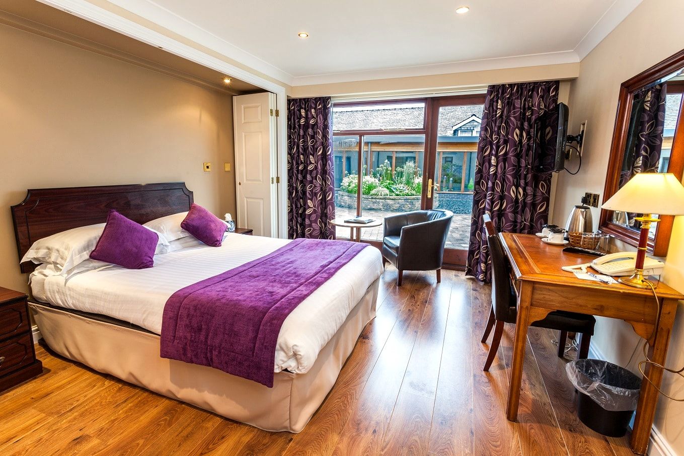 Interior of hotel bedroom