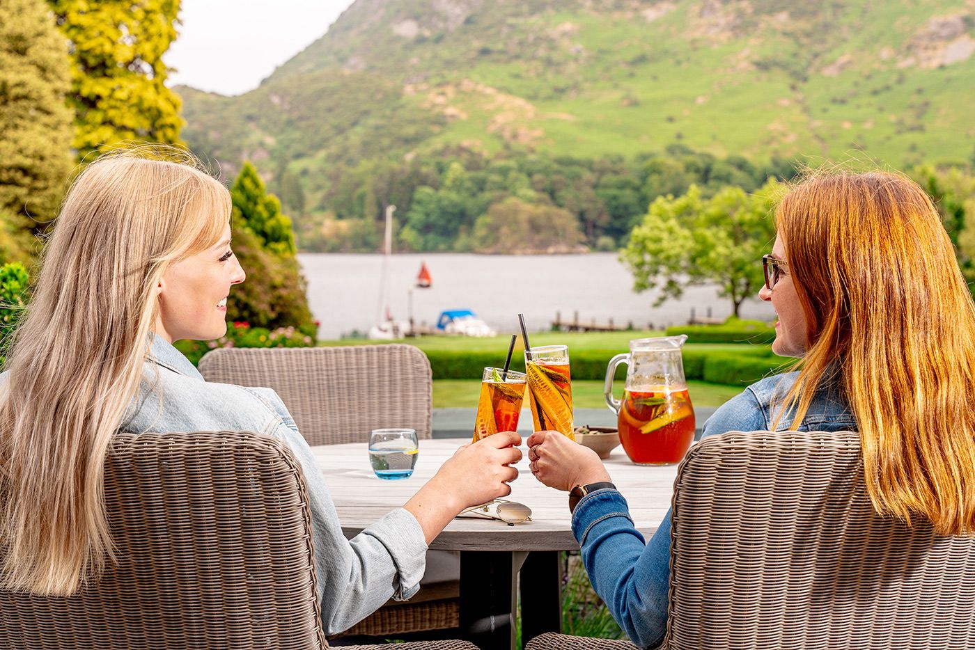 Drinks on the terrace at the Inn on the Lake