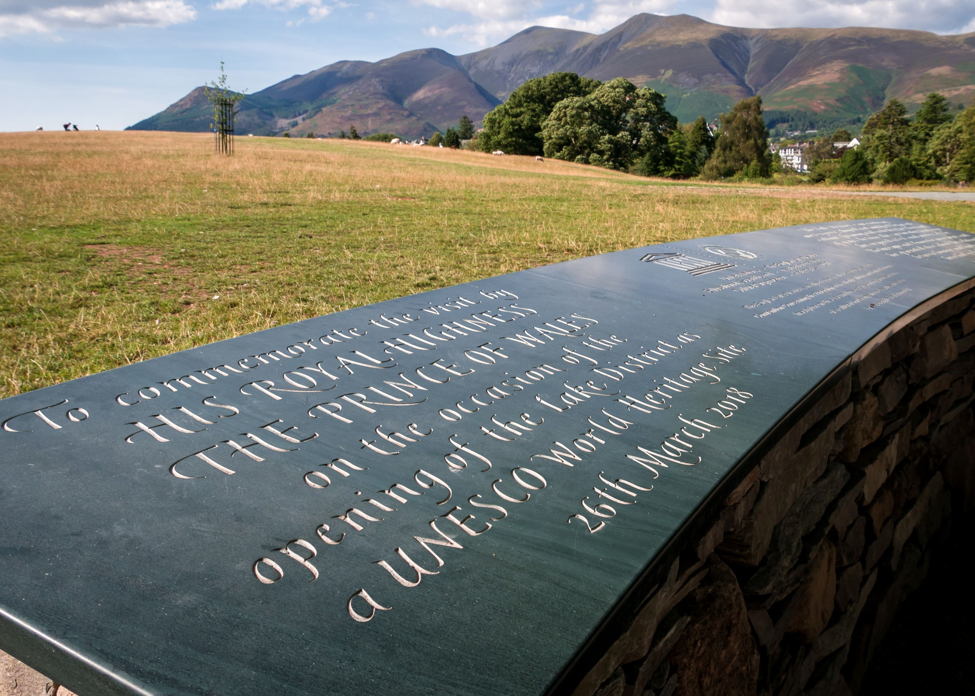 The UNESCO plaque in Crow Park