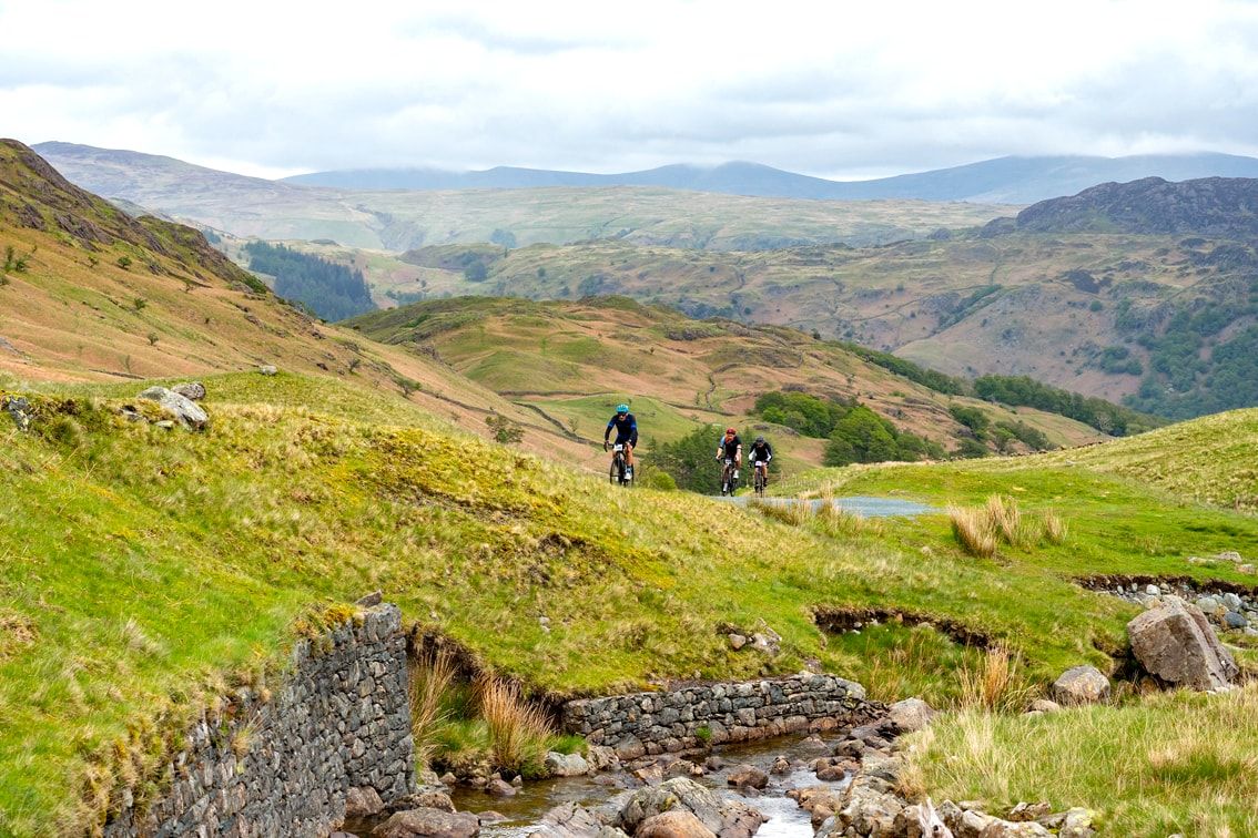 A scenic climb for cyclists