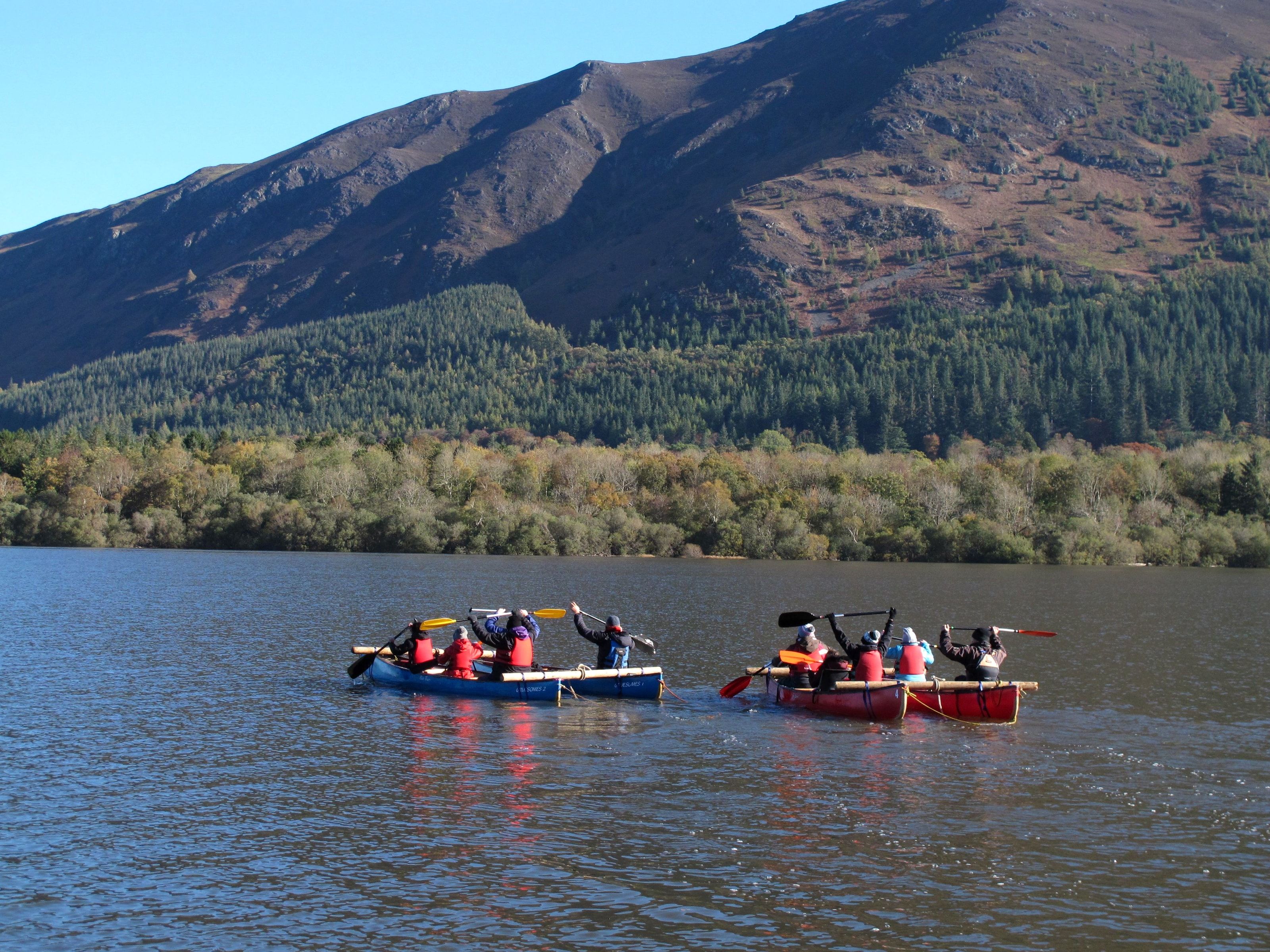 People canoeing with Calvert Lakes