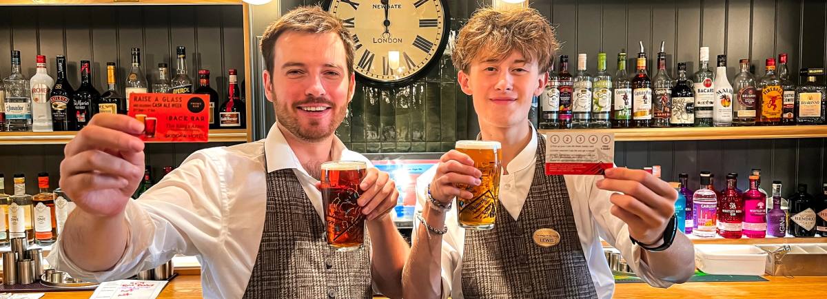 Team members at the Kings Arms in Keswick getting excited for Cask Ale Week