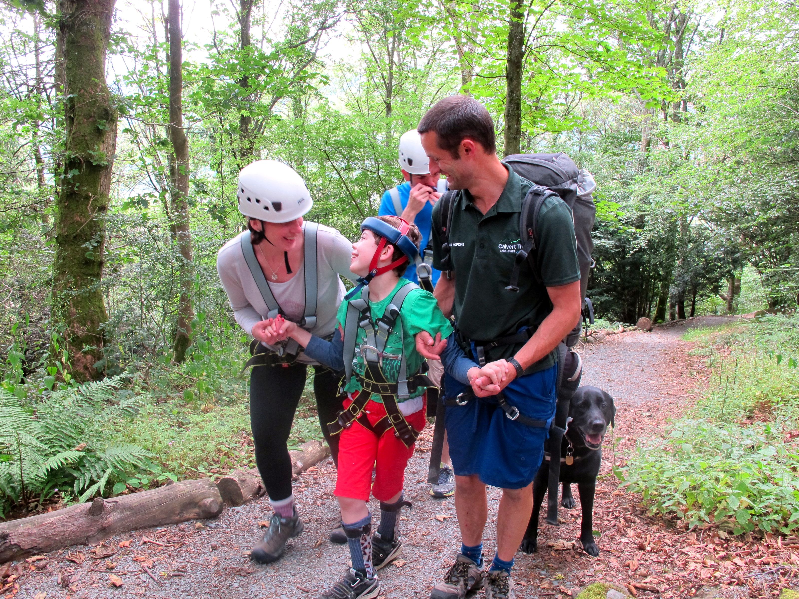 Oliver Voysey with supporters, completing one of his fund raising challenges