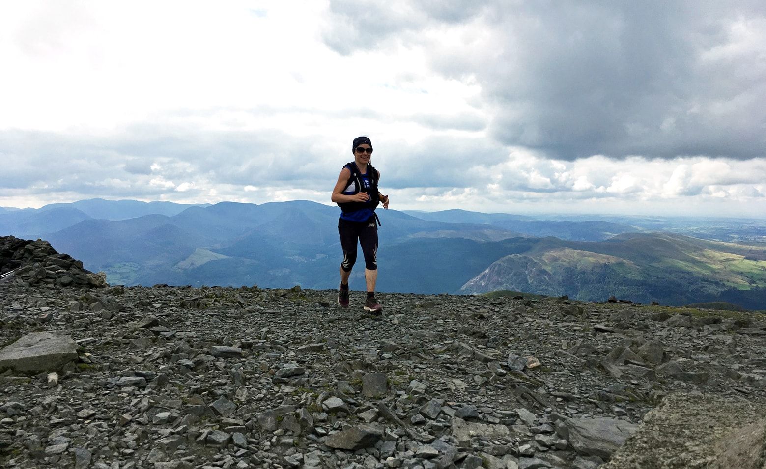Runner heading for the summit of Skiddaw
