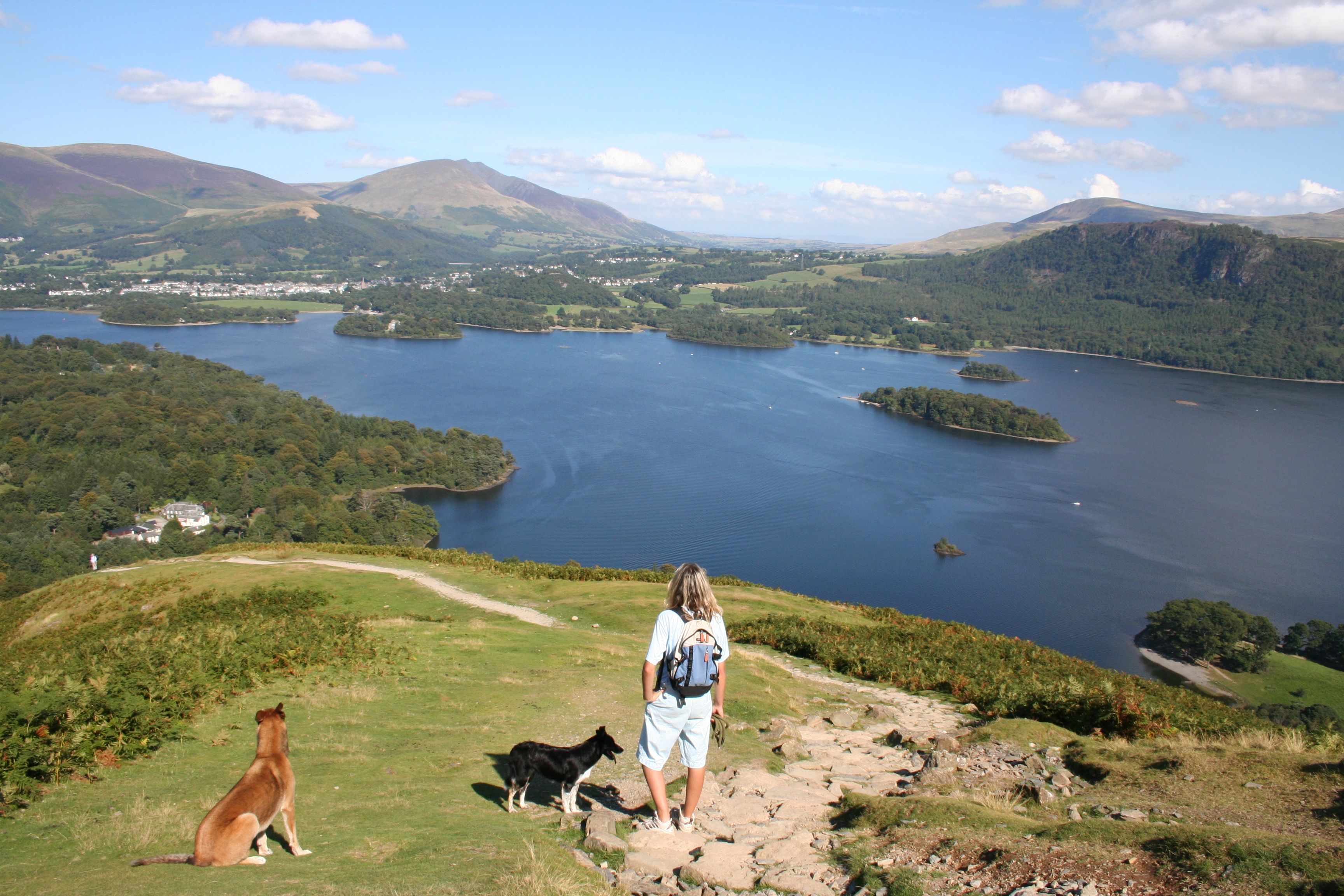 Walkers on Catbells above Derwentwater