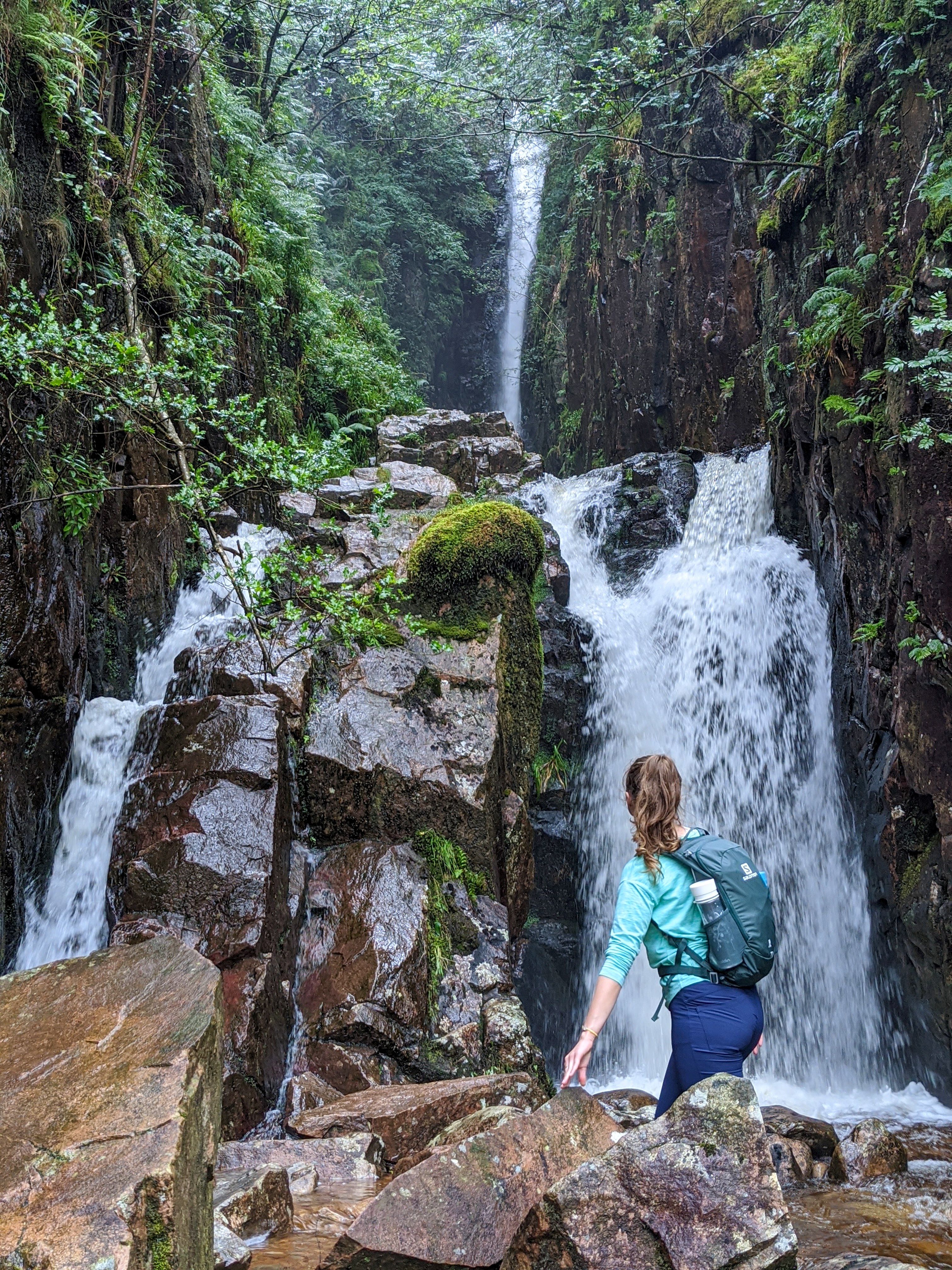 Flowing high waterfall 