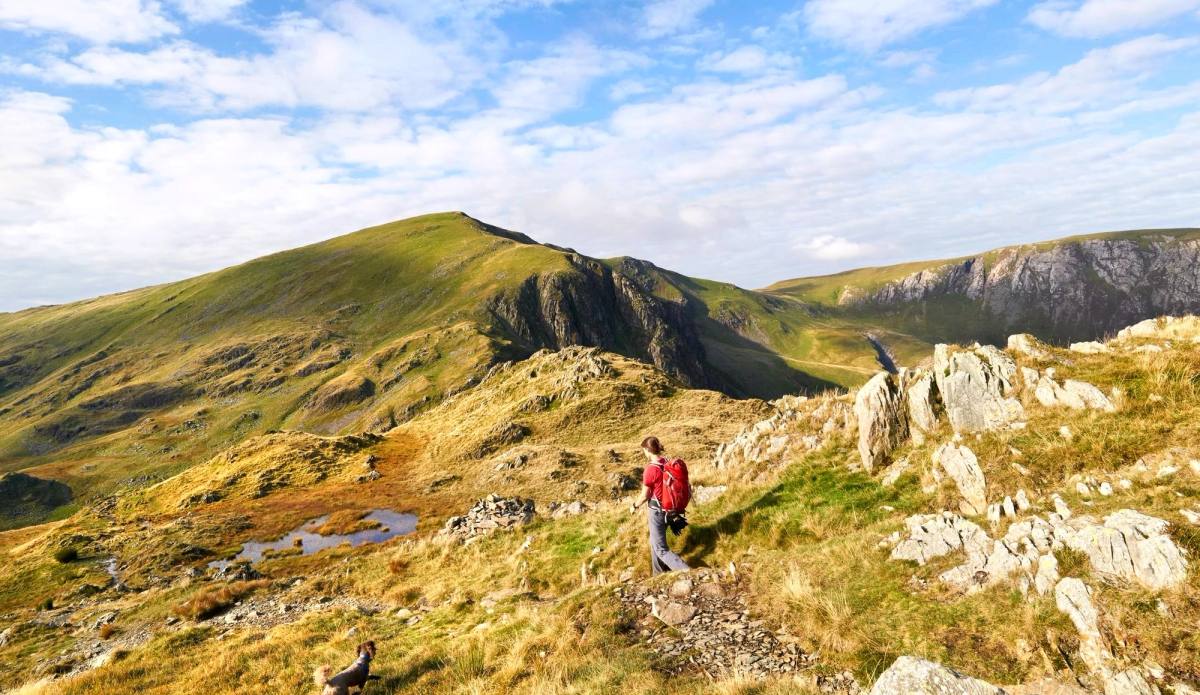 Person walking on the high fells
