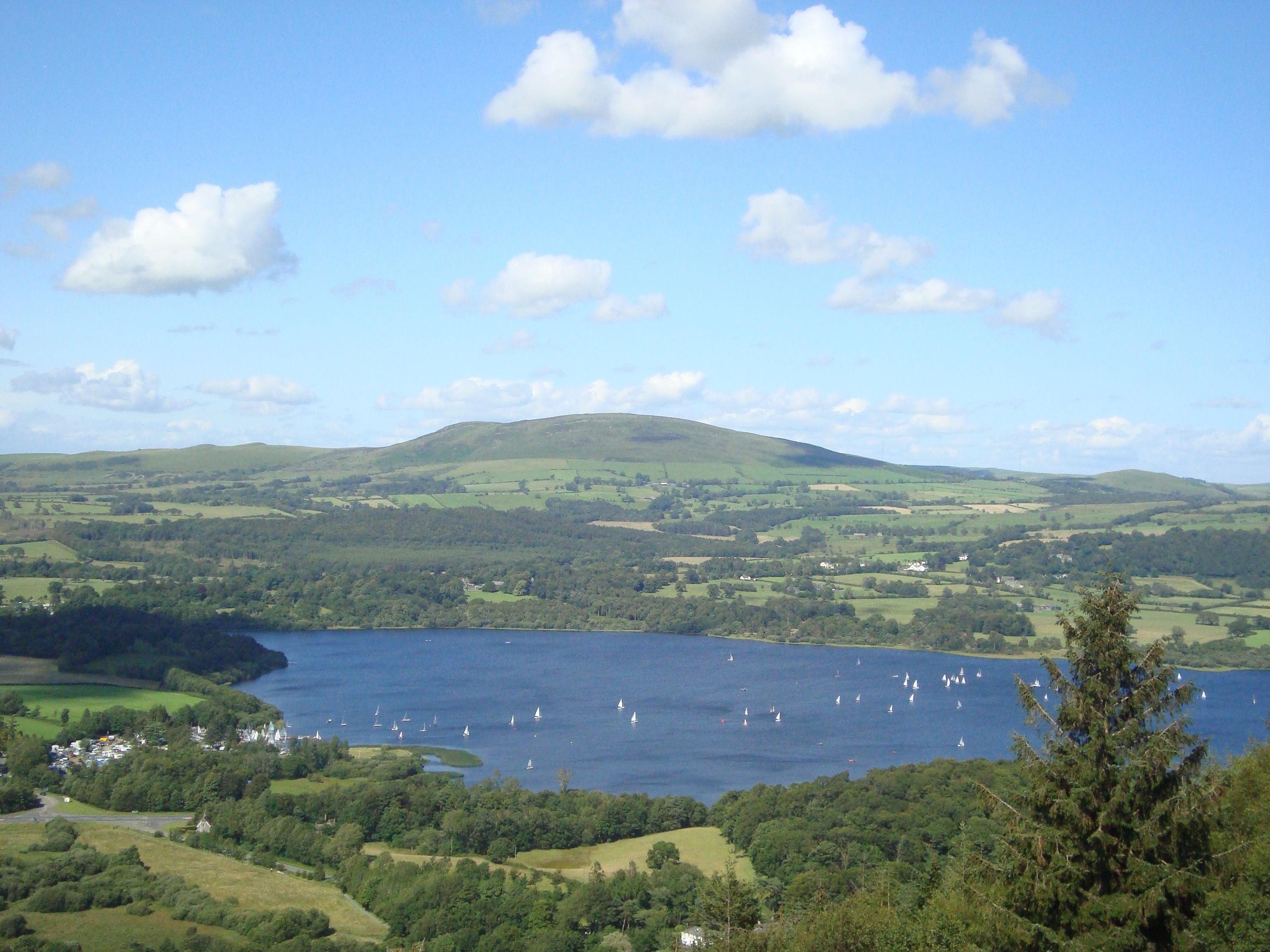 Sky view of Bassenthwaite Lake with Binsey 