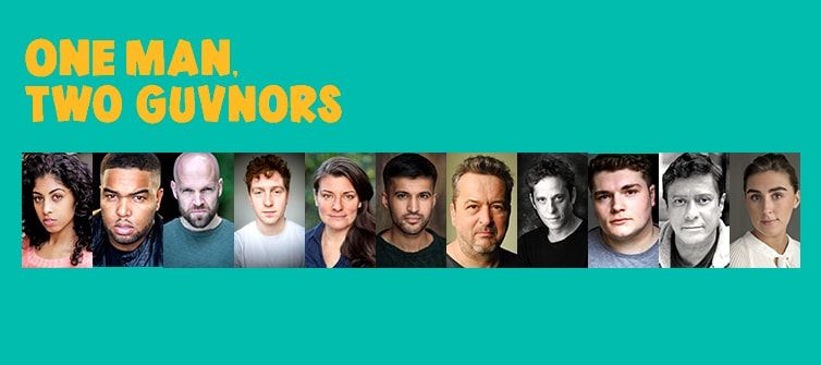 Collage of cast for One man two guvnors