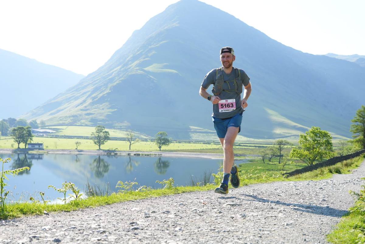 a runner on the path around buttermere