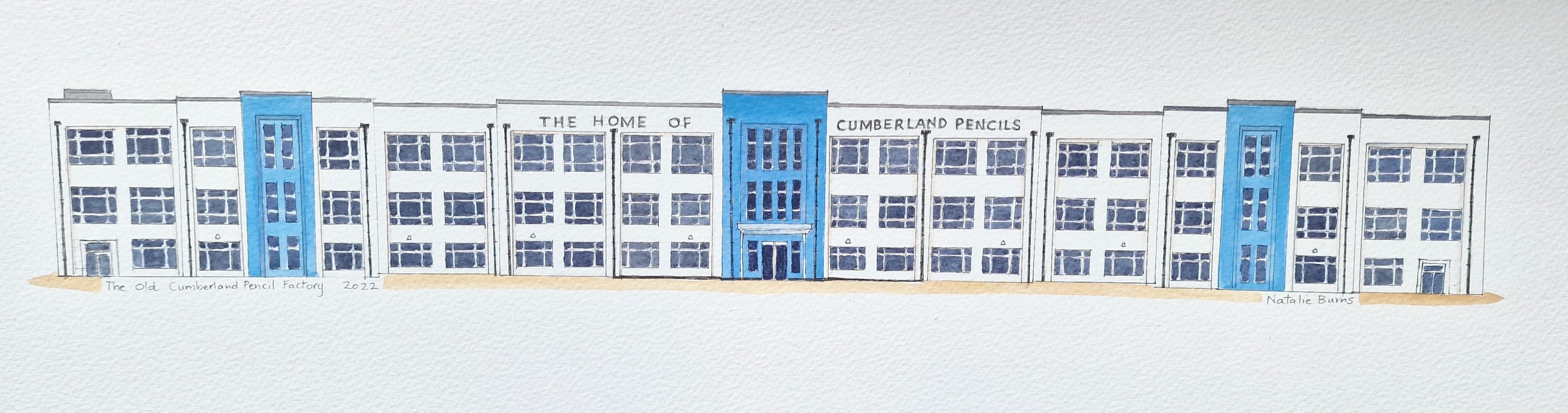 Natalie Burns old Cumberland Pencil factory drawing