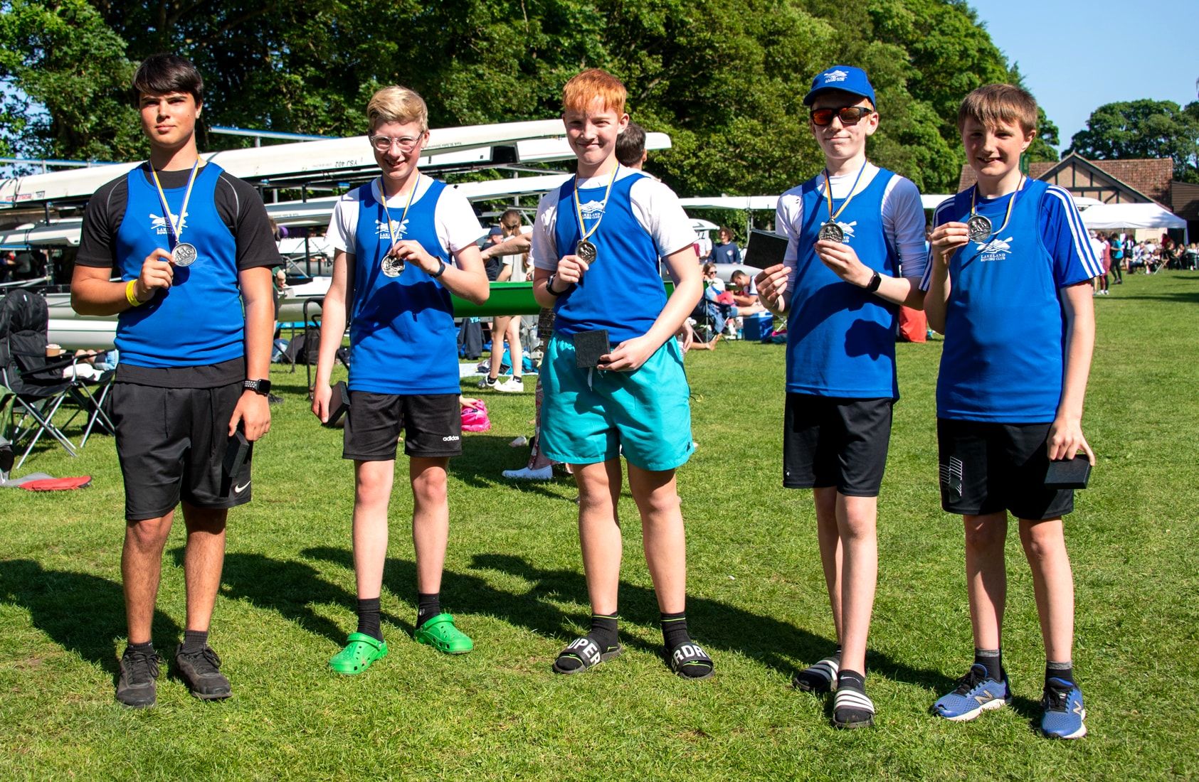 Junior Lakeland learn-to-row graduates after winning at Hexham Regatta. Photo by Clive Penkett