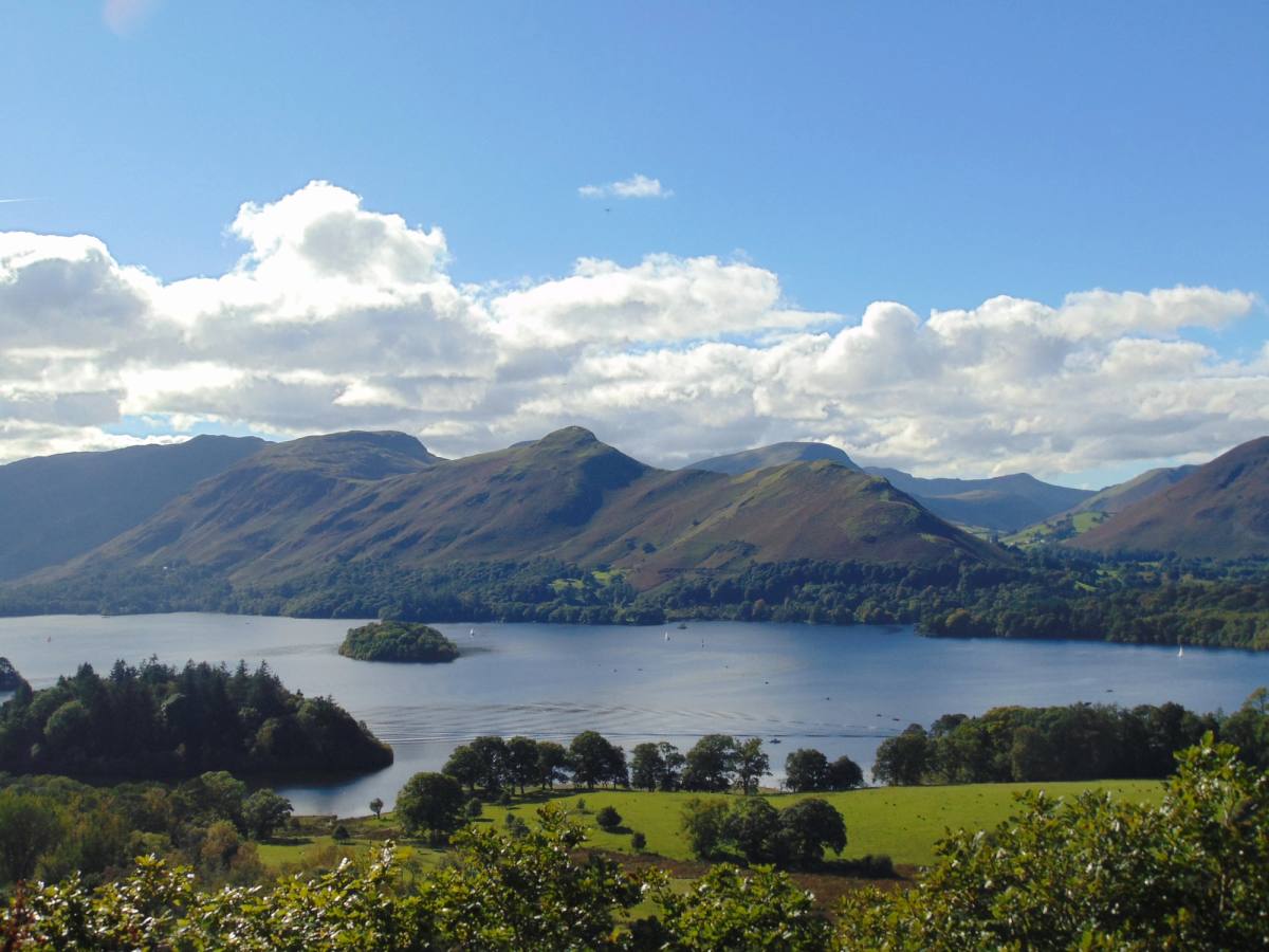 Derwentwater and the whole vale of Keswick seen from the top of Castlehead