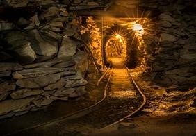 Looking down into the mine at Honister