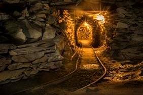 Looking down into the mine at Honister