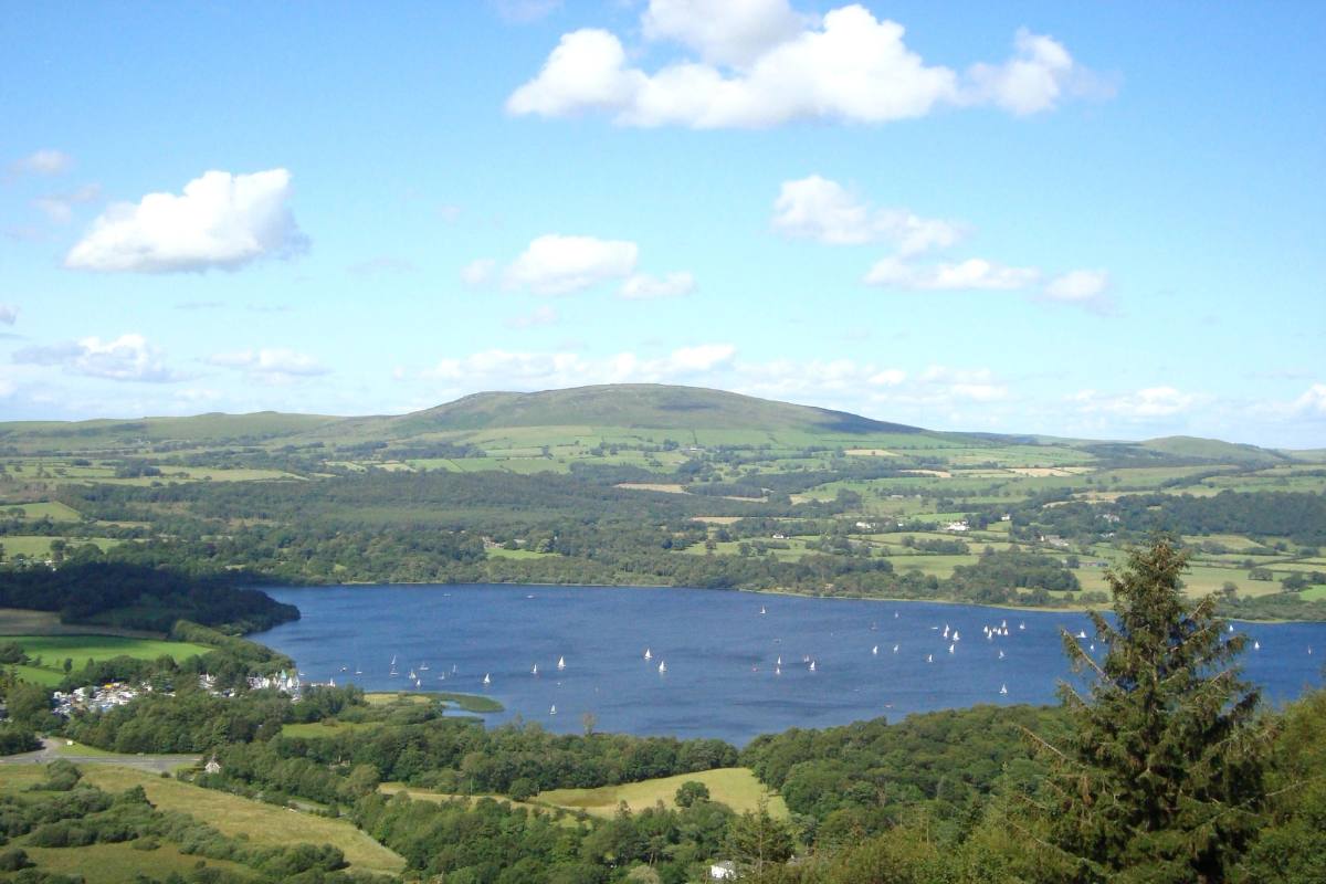 Bassenthwaite Lake and its valley seen from high on the surrounding fells
