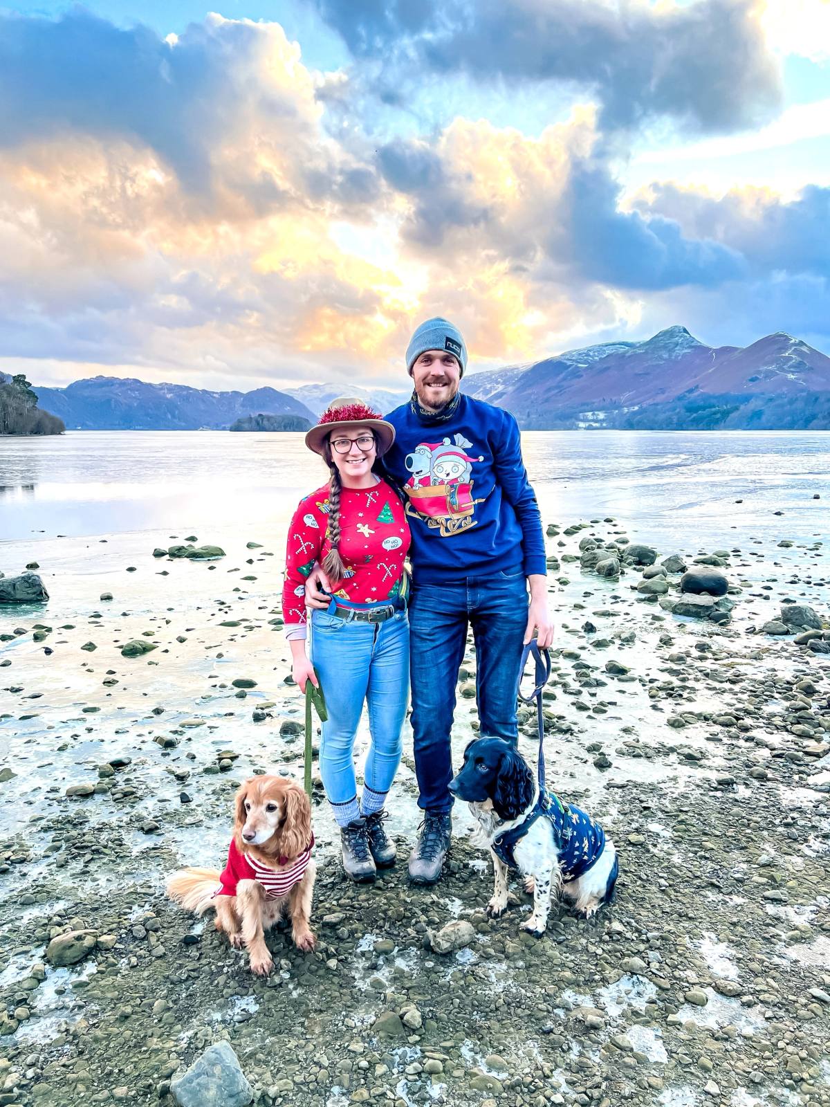 Walkers and their dogs enjoying the views on the walk