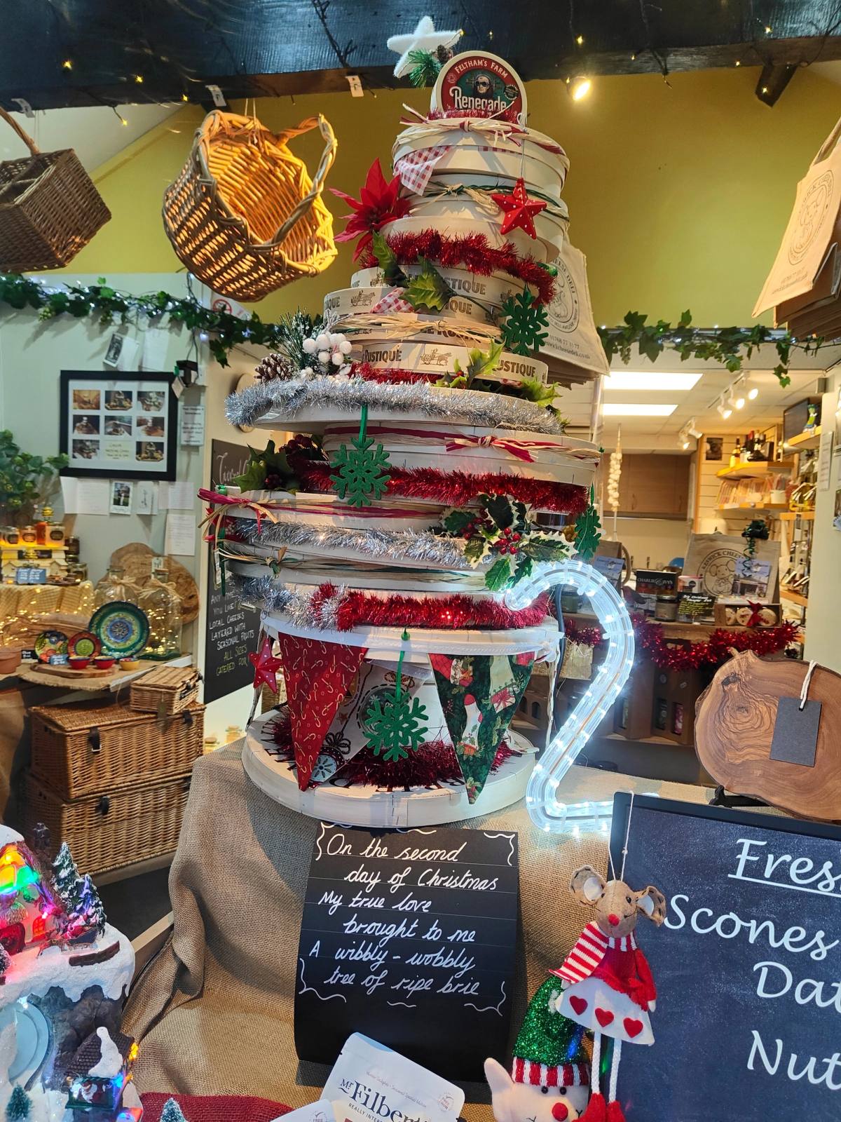 The winning window with its wibbly wobbly brie tree.