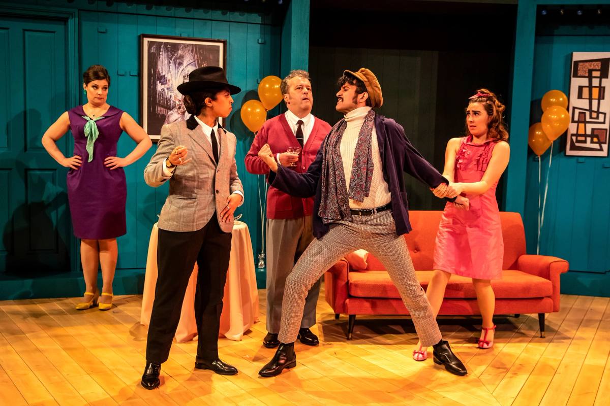 Cast of One Man, Two Guvnors. Photo By Pamela Raith