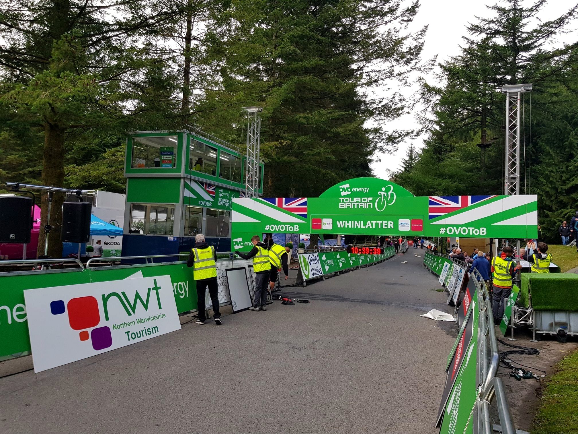 Tour of britain stage finish line at Whinlatter